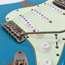 Load image into Gallery viewer, Distressed Teal Blue Vintage V6 ProShop Unique Electric Guitar