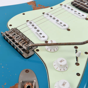 Distressed Teal Blue Vintage V6 ProShop Unique Electric Guitar