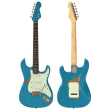 Load image into Gallery viewer, Distressed Teal Blue Vintage V6 ProShop Unique Electric Guitar