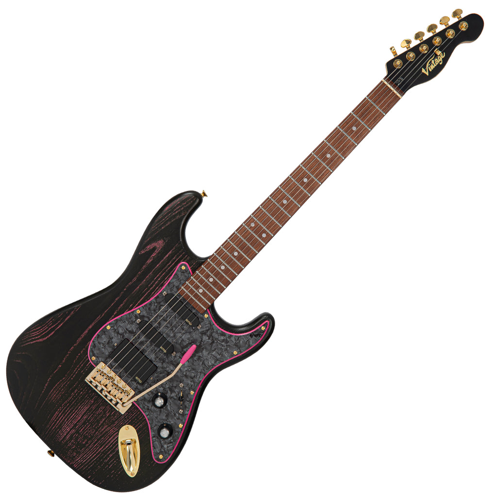 Pink Grain Ash Black Vintage V6 ProShop Unique Electric Guitar