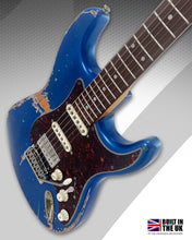 Load image into Gallery viewer, Distressed Metallic Blue Vintage V6 ProShop Unique Electric Guitar