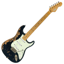 Load image into Gallery viewer, Heavy Distressed Black Vintage V6 ProShop Unique Electric Guitar