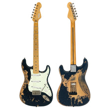 Load image into Gallery viewer, Heavy Distressed Black Vintage V6 ProShop Unique Electric Guitar