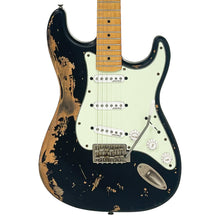 Load image into Gallery viewer, Heavy Distressed Black Vintage V6 ProShop Unique Electric Guitar
