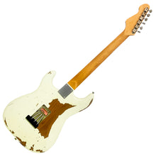 Load image into Gallery viewer, Heavy Distressed Vintage White Vintage V6 ProShop Unique Electric Guitar