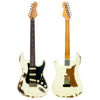 Heavy Distressed Vintage White Vintage V6 ProShop Unique Electric Guitar