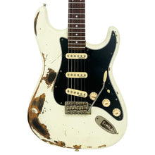 Load image into Gallery viewer, Heavy Distressed Vintage White Vintage V6 ProShop Unique Electric Guitar