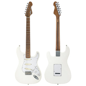 Vintage V6 ProShop Unique Electric Guitar ~ White with Roasted