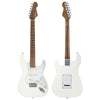 White with Roasted Maple Neck/Fingerboard Vintage V6 ProShop Unique Electric Guitar