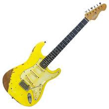 Load image into Gallery viewer, Distressed Canary Yellow Vintage V6 ProShop Unique Electric Guitar