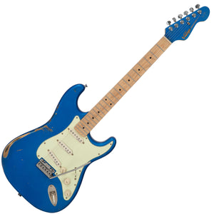 Vintage V6 ProShop Unique Electric Guitar ~ Distressed Candy Apple Blue