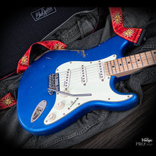 Load image into Gallery viewer, Vintage V6 ProShop Unique Electric Guitar ~ Distressed Candy Apple Blue