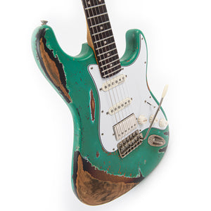 Vintage V6 ProShop Unique Electric Guitar~ Ventura Green over Tobacco Sunburst