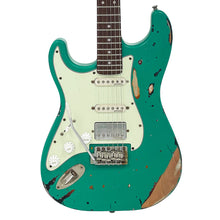 Load image into Gallery viewer, Left Hand Ventura Green/Tobacco Burst Vintage V6 ProShop Unique Electric Guitar