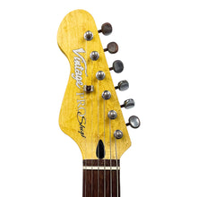 Load image into Gallery viewer, Left Hand Ventura Green/Tobacco Burst Vintage V6 ProShop Unique Electric Guitar