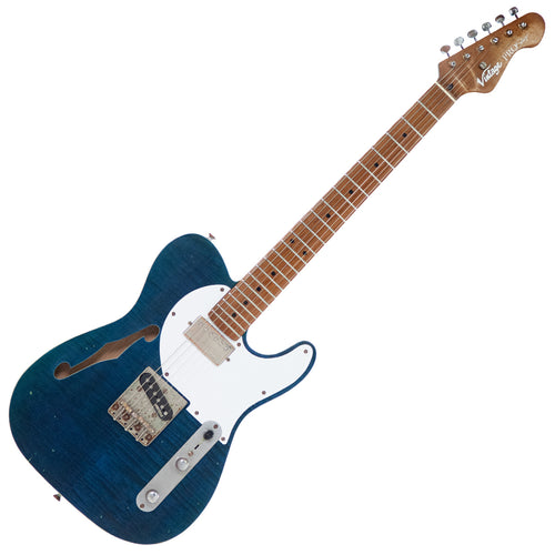 Distressed Trans Blue Vintage V72 ProShop Unique Electric Guitar