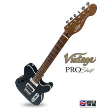 Load image into Gallery viewer, Washed Black with Roasted Maple Neck Vintage V72 ProShop Unique Electric Guitar