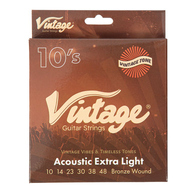 Vintage Bronze Wound Acoustic Guitar Strings ~ 10-48