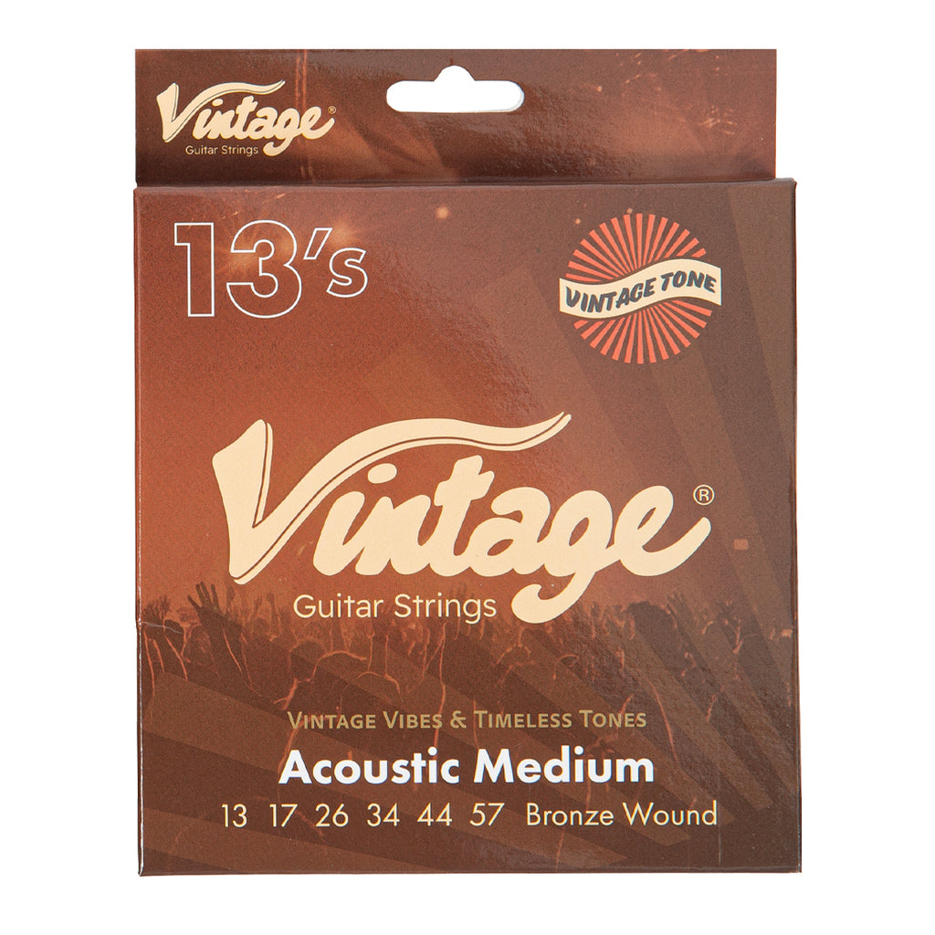 Vintage Bronze Wound Acoustic Guitar Strings ~ 13-57