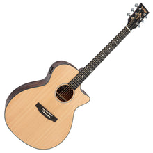 Load image into Gallery viewer, Vintage Stage Series &#39;Grand Auditorium&#39; Cutaway Electro-Acoustic Guitar ~ Natural