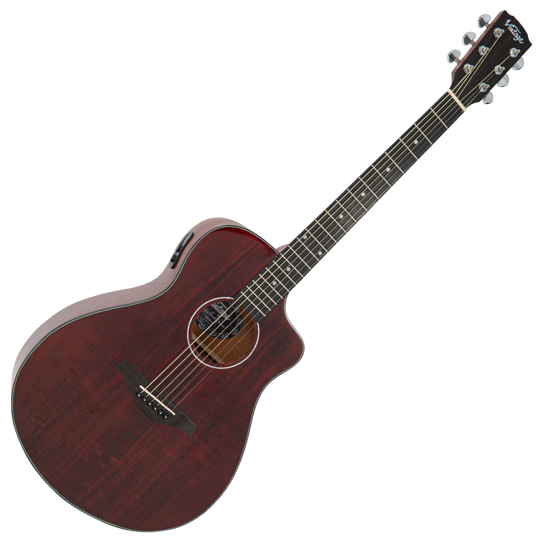 Claret Red Vintage Pacific Coast Electro-Acoustic Guitar