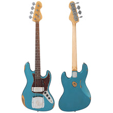 Load image into Gallery viewer, Vintage VJ74 ProShop Unique Bass Guitar ~ Distressed Metallic Blue