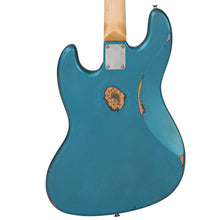 Load image into Gallery viewer, Vintage VJ74 ProShop Unique Bass Guitar ~ Distressed Metallic Blue