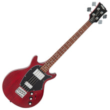 Load image into Gallery viewer, Vintage REVO Series &#39;Callan&#39; Bass Guitar ~ See Thru Cherry Red