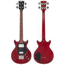 Load image into Gallery viewer, Vintage REVO Series &#39;Callan&#39; Bass Guitar ~ See Thru Cherry Red