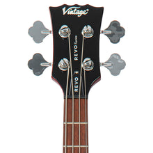 Load image into Gallery viewer, Vintage REVO Series &#39;Callan&#39; Bass Guitar ~ See Thru Cherry Red