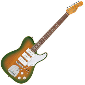 Vintage REVO Series Trio Electric Guitar ~ Green/Yellow Burst