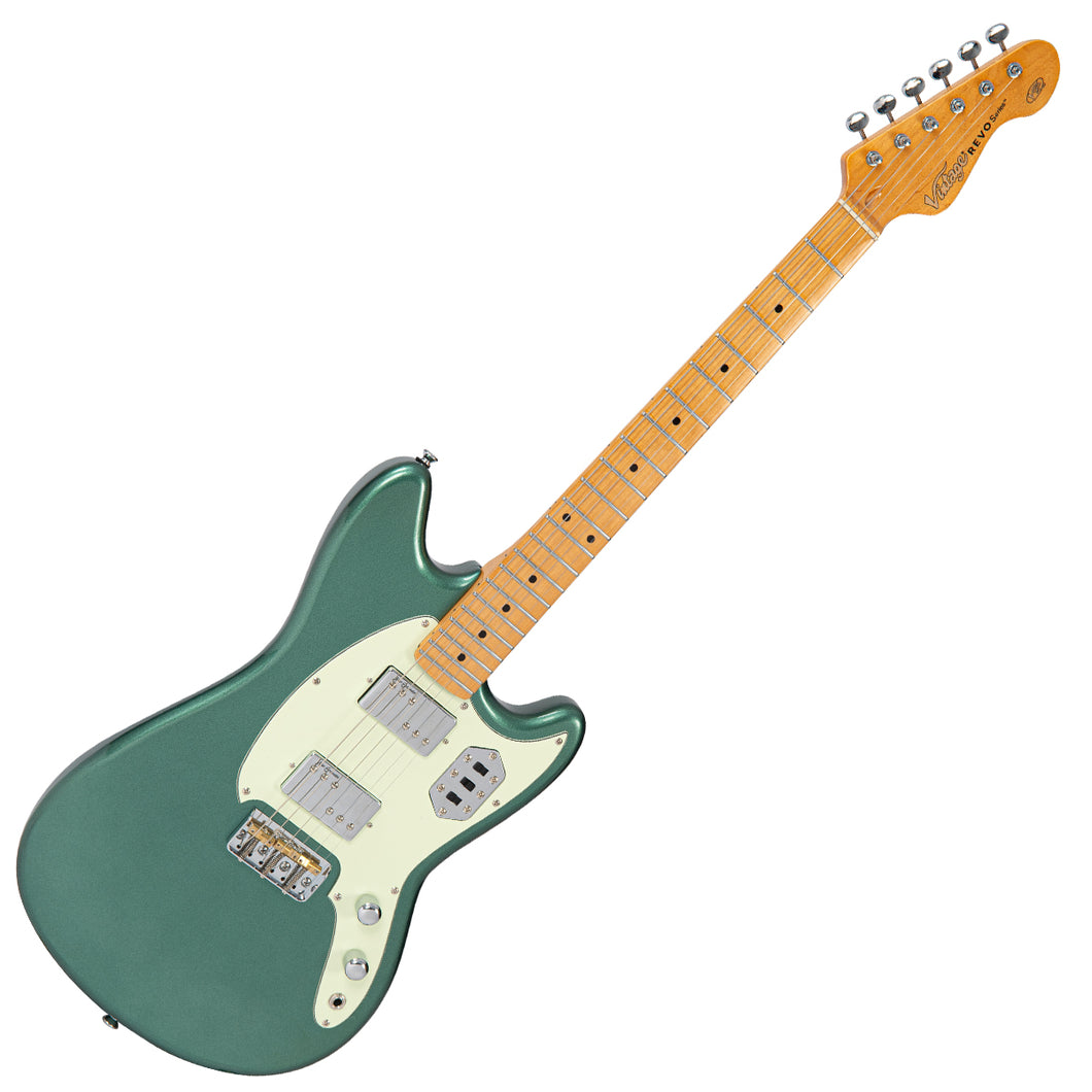 Metallic Sherwood Green Vintage REVO Series 'Colt HH Twin' Hardtail Guitar