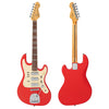 Vintage REVO Series Galactica Electric Guitar ~ Firenza Red