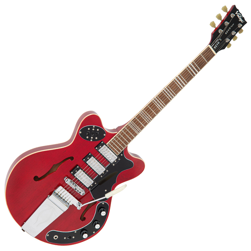 Vintage REVO Series Superthin Guitar Cherry Red - Main Image