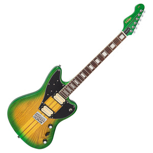 Green/Yellow Burst Vintage REVO Series 'Integra' Electric Guitar