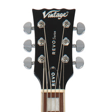 Load image into Gallery viewer, Vintage REVO Series &#39;Custom Supreme&#39; Baritone VI Semi-Acoustic Guitar ~ Boulevard Black