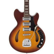 Load image into Gallery viewer, Tobacco Sunburst Vintage REVO Series &#39;Custom Supreme&#39; Baritone VI Semi-Acoustic Guitar