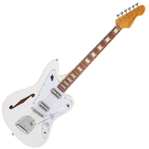 Arctic White Vintage REVO Series 'Surfmaster' Thinline Twin Electric Guitar