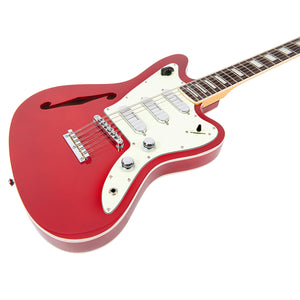 Vintage REVO Series 'Surfmaster Thinline' 12-String Electric Guitar ~ Candy Apple Red