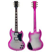 Load image into Gallery viewer, Distressed Pink to Silver Burst Vintage VS6 ProShop Unique Electric Guitar 
