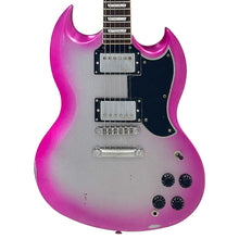Load image into Gallery viewer, Distressed Pink to Silver Burst Vintage VS6 ProShop Unique Electric Guitar 