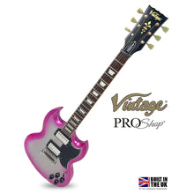 Load image into Gallery viewer, Distressed Pink to Silver Burst Vintage VS6 ProShop Unique Electric Guitar