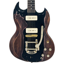 Load image into Gallery viewer, Heavy Distressed Black with Bigsby Vintage VS6 ProShop Unique Electric Guitar