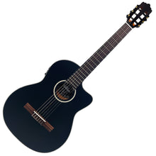 Load image into Gallery viewer, Black Vintage Santos Slim Body Electro-Acoustic Guitar