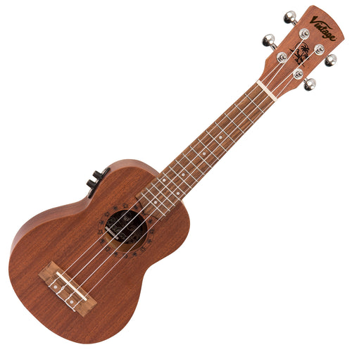 Vintage Laka Mahogany Series Electro-Acoustic Soprano Ukulele & Carry Bag