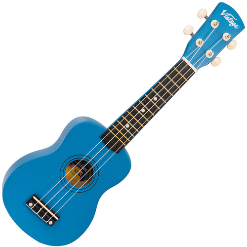 Blue Vintage Laka Rainbow Series Soprano Ukulele & Carry Bag