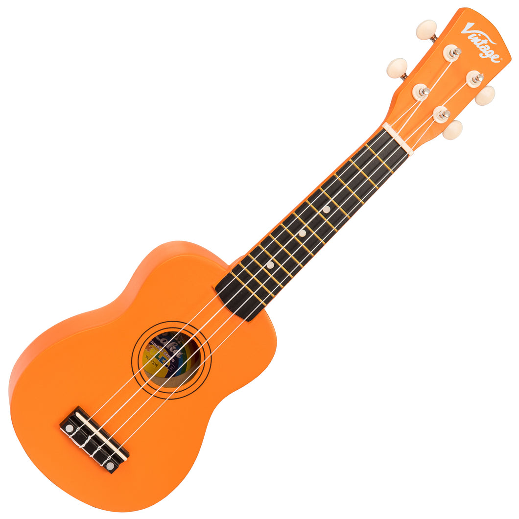 Orange Vintage Laka Rainbow Series Soprano Ukulele & Carry Bag