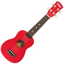 Load image into Gallery viewer, Red Vintage Laka Rainbow Series Soprano Ukulele &amp; Carry Bag