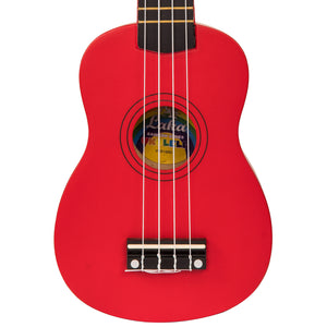 Red Vintage Laka Rainbow Series Soprano Ukulele & Carry Bag