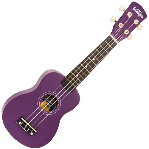 Violet Vintage Laka Rainbow Series Soprano Ukulele & Carry Bag